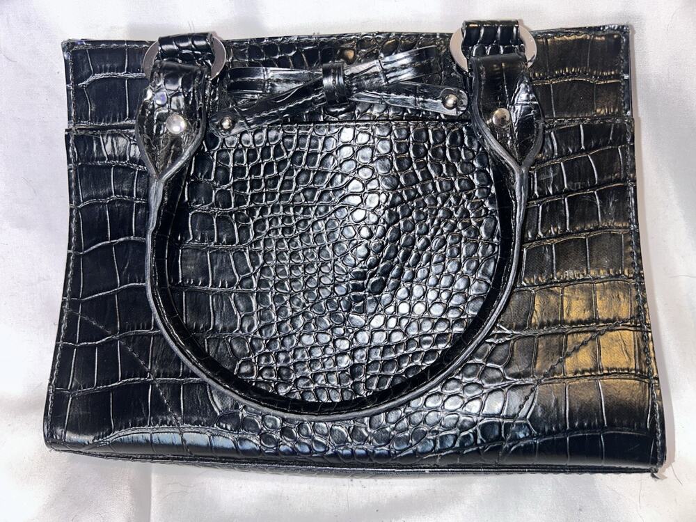Vintage Liz Claiborne Crocodile Embossed Leather Mini Tote Y2K